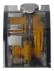 Close-up technical detail view of the Bambu Lab AMS Feeder Unit (Hall) transparent gear train, suitable as a secondary e-commerce detail image.