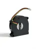 ELEGOO Centauri Carbon 24V 5020 blower fan, vertical rear three-quarter view showing outlet duct and mounting holes.