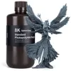 ELEGOO 8K Standard Photopolymer Resin, Space Grey, 1 kg bottle with a detailed grey sample print on a clean white background.