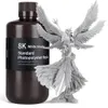 ELEGOO 8K Standard Photopolymer Resin 1 kg White Smoke bottle with white printed model on a clean white background
