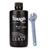 ELEGOO Tough Resin Grey 1 kg bottle with wrench, front three-quarter product view on a white background