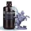 ELEGOO Water Washable 2.0 Photopolymer Resin Ceramic Grey 1000 g bottle and grey printed miniature