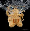 Water-washable resin printed model being rinsed underwater