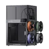 Flashforge Creator 5 Pro front three-quarter view with four mounted filament spools on a clean white background