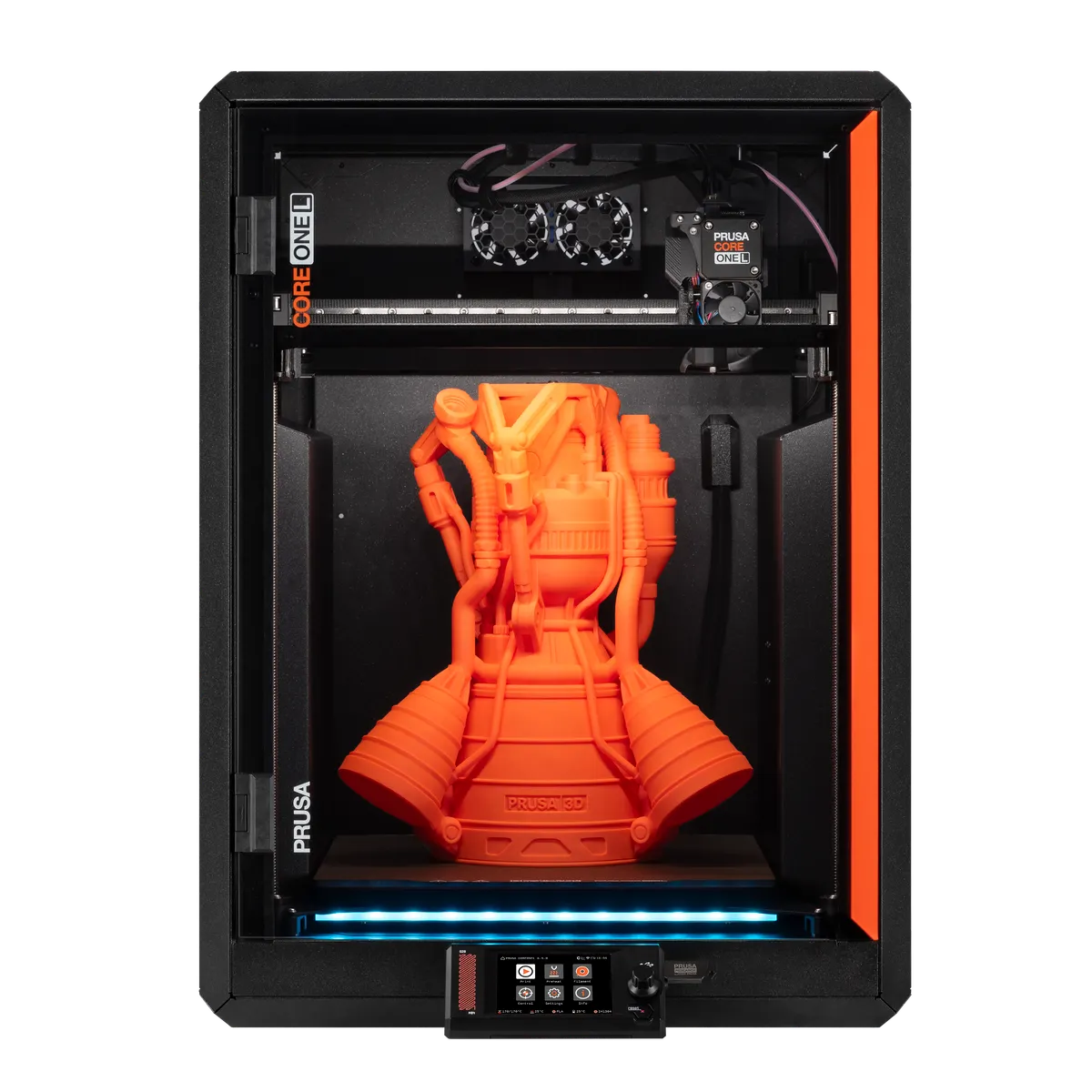 Prusa CORE One L+ front view on a clean neutral background