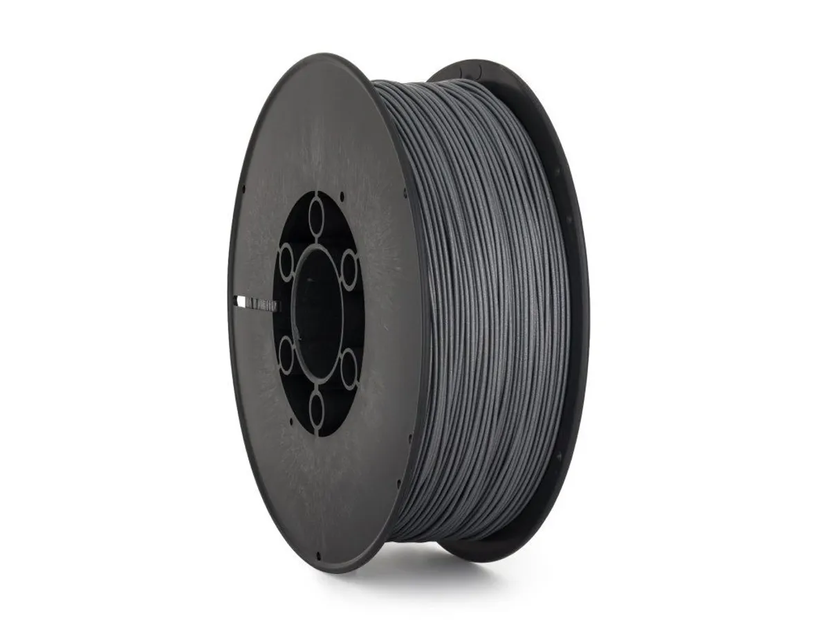 WORCAM Glitter Grey PLA 1kg spool, three-quarter view on white background; official manufacturer image, 1000 × 750 pixels.