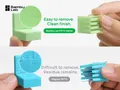Official Bambu Lab PETG Matte support-removal detail image, 1920 x 1440. Supporting application image in green, not Gray 35102. Exact gray refill front view, additional angles, box and dimension images could not be verified.