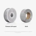 Bambu Lab PETG Matte spool-versus-refill reference image on a white background, 600 x 600. Generic gray filament illustration, not the Pink variant; suitable only as a supplementary format reference. Verified pink spool, box, dimension images and higher-resolution assets were not available from the accessible sources.