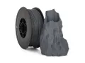 WORCAM Glitter Grey PLA 1kg spool with a grey 3D-printed example on white background; official manufacturer image, 1000 × 750 pixels. Only two distinct product images were verified in the official gallery; no additional package or dimension images were found.