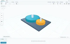 SolidPrompt – 3D editor s ukázkovou sestavou ozubených kol