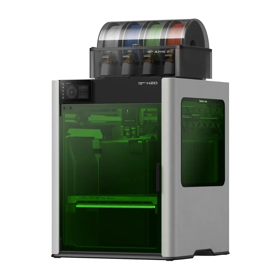 Bambu Lab H2D Laser Edition Full Combo, uzavřená 3D tiskárna s dvoutryskovým systémem