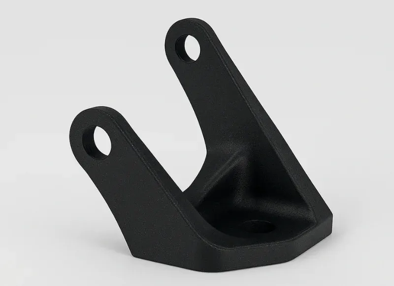 Černý 3D tištěný držák z ASA-CF pro pevné venkovní a mechanické díly